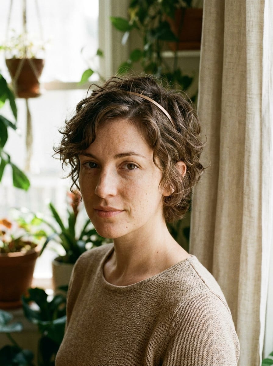 Kurze Haare mit schmalem Haarreif - Haarreif Frisur